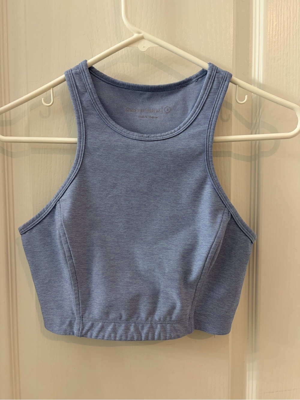 Outdoor Voices Perennial Ribbed Crop Tank - Heather Blue size small